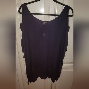 Lane Bryant Navy Blue Cut Out Sleeve Blouse